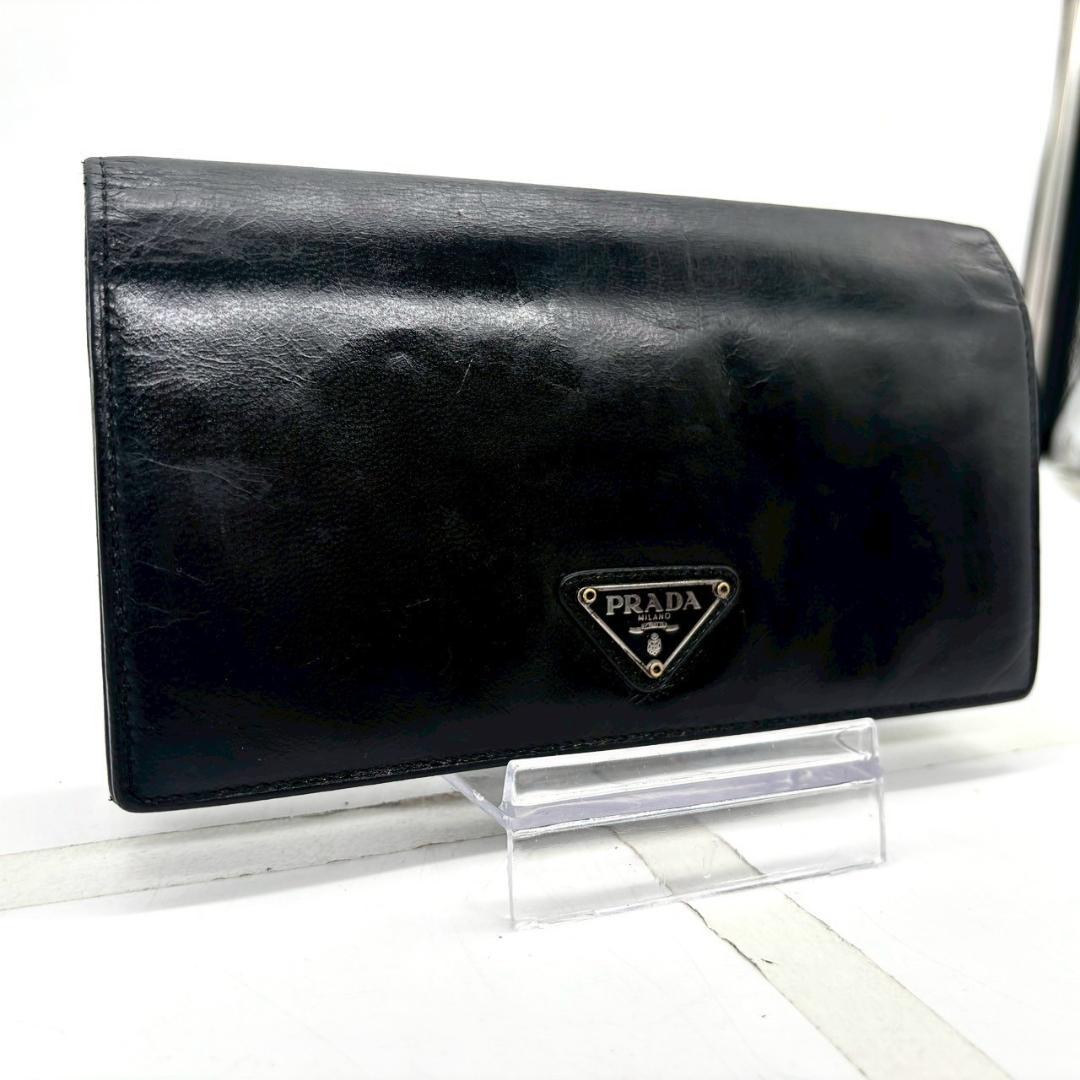【PRADA 】ゴールド 二つ折り財布 長財布 サフィアーノレザー 三角ロゴ プラダ PRADA 財布 レディース メンズ 長財布 新品 新作 二