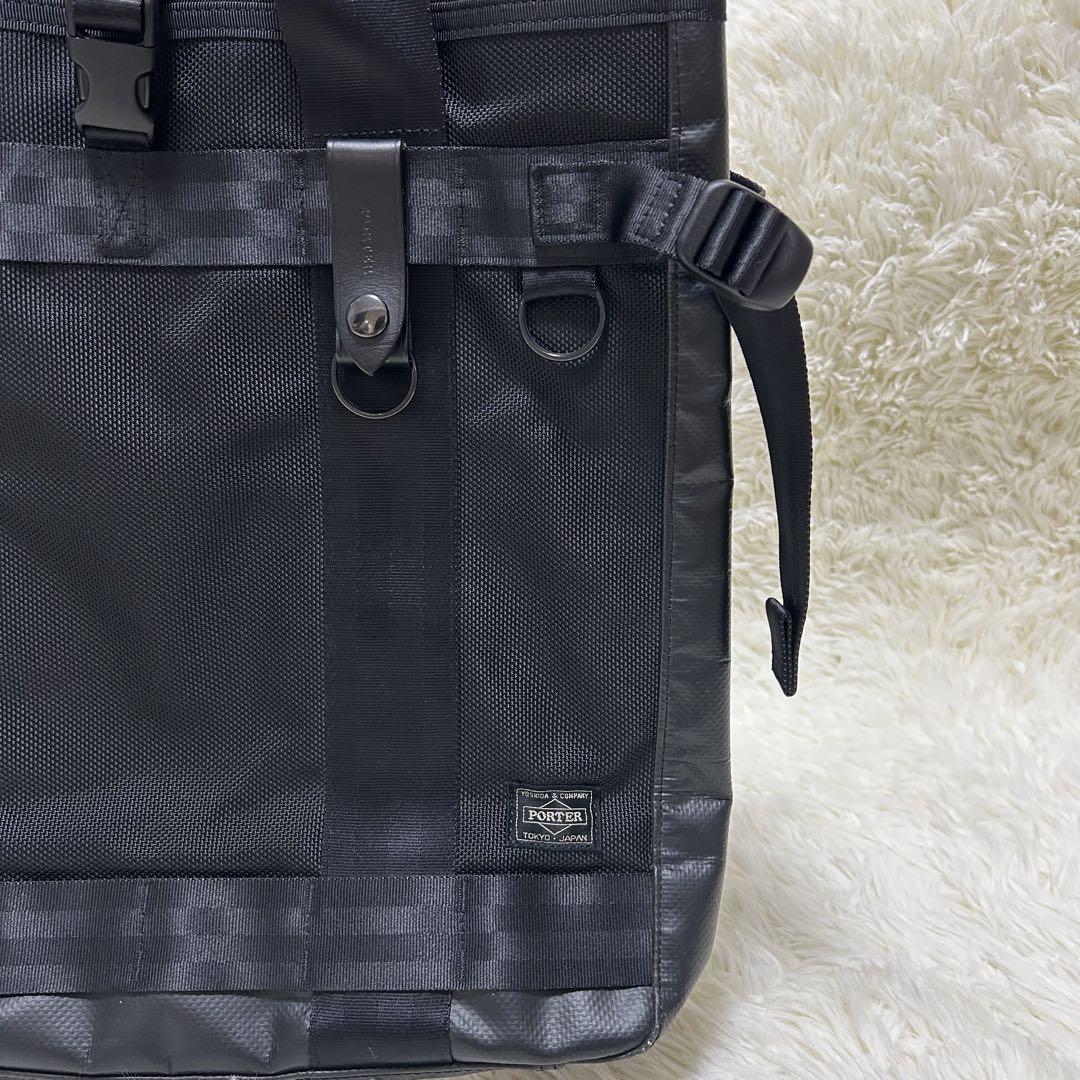 美品♪PORTER HEAT ポーター ヒート トートバッグ ブラック 大容量