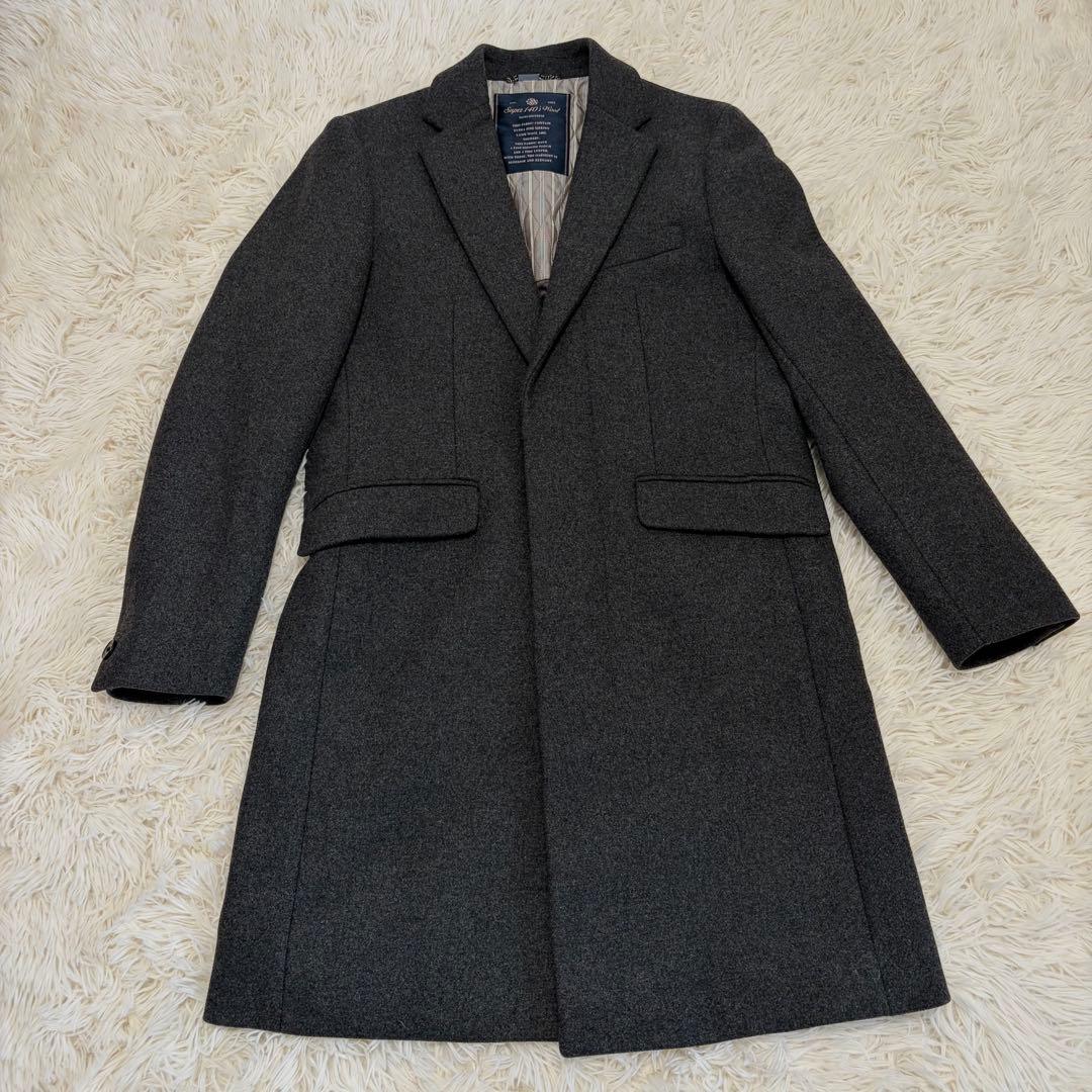 【極美品】ナノユニバース チェスターコート 140′super ダークグレー 【極美品】ナノユニバース チェスターコート 140′super ダークグレー