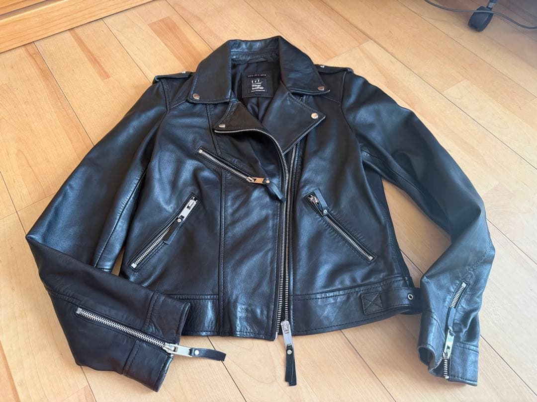 ZARA ブラックレザーライダースジャケットM ZARA