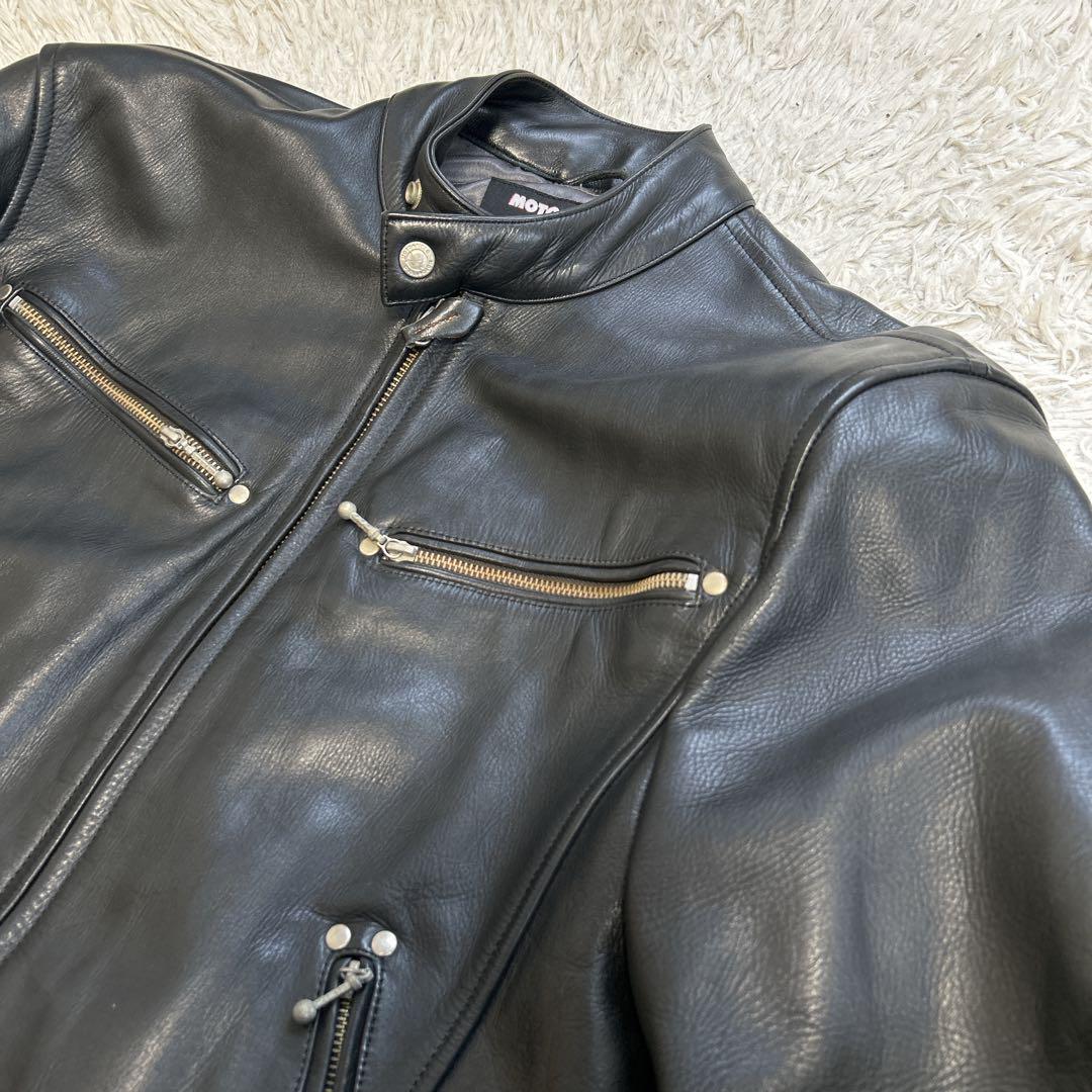 希少3L✨ Moto Field シングルライダース　牛革　プロテクター付き