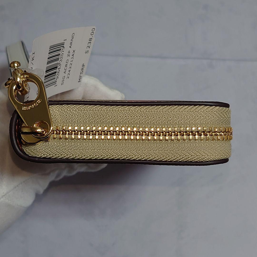 COACH 長財布 レディース ストラップ付 ブランド ラウンドファスナー