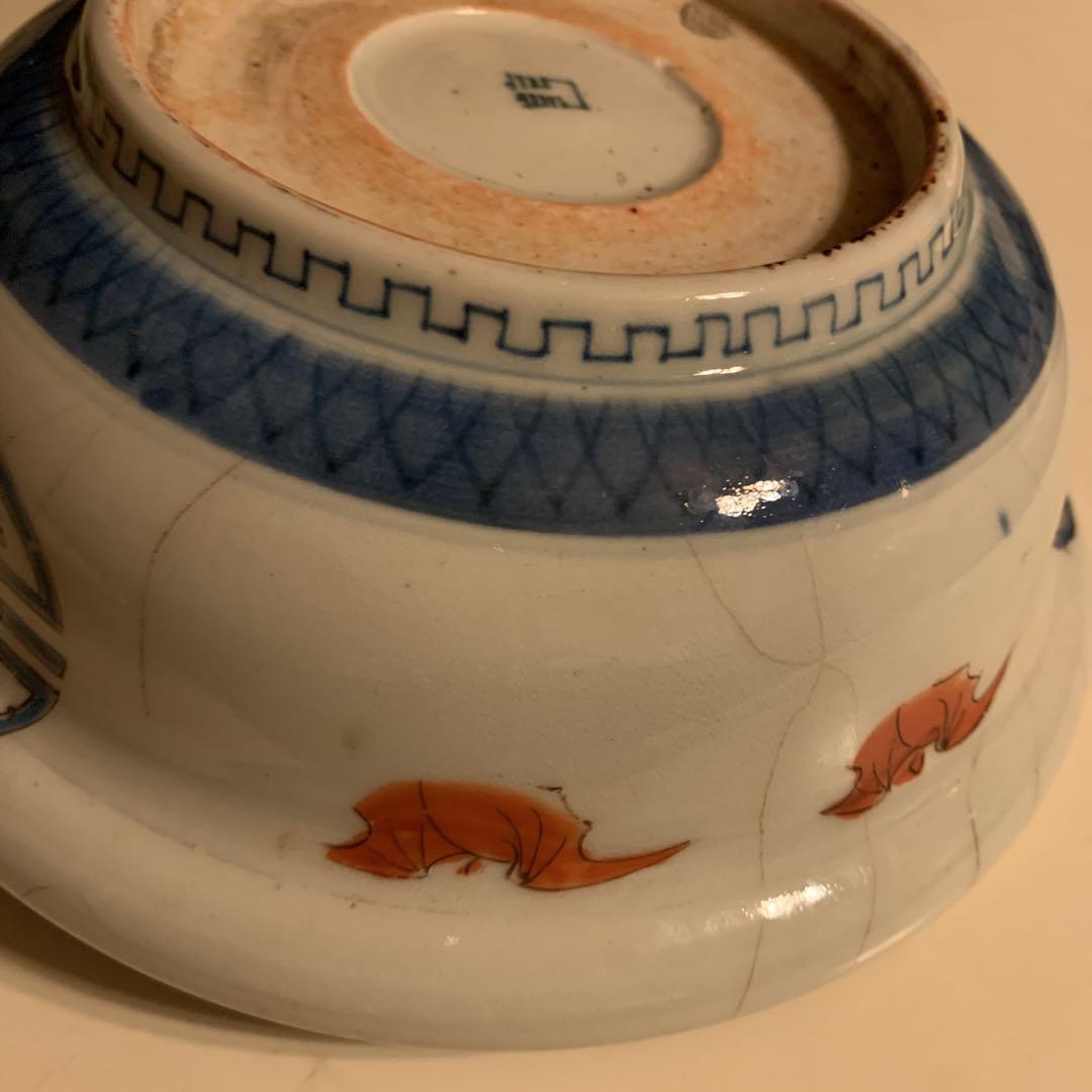 古伊万里 鮮やかな染付 皿直径（約）22cm