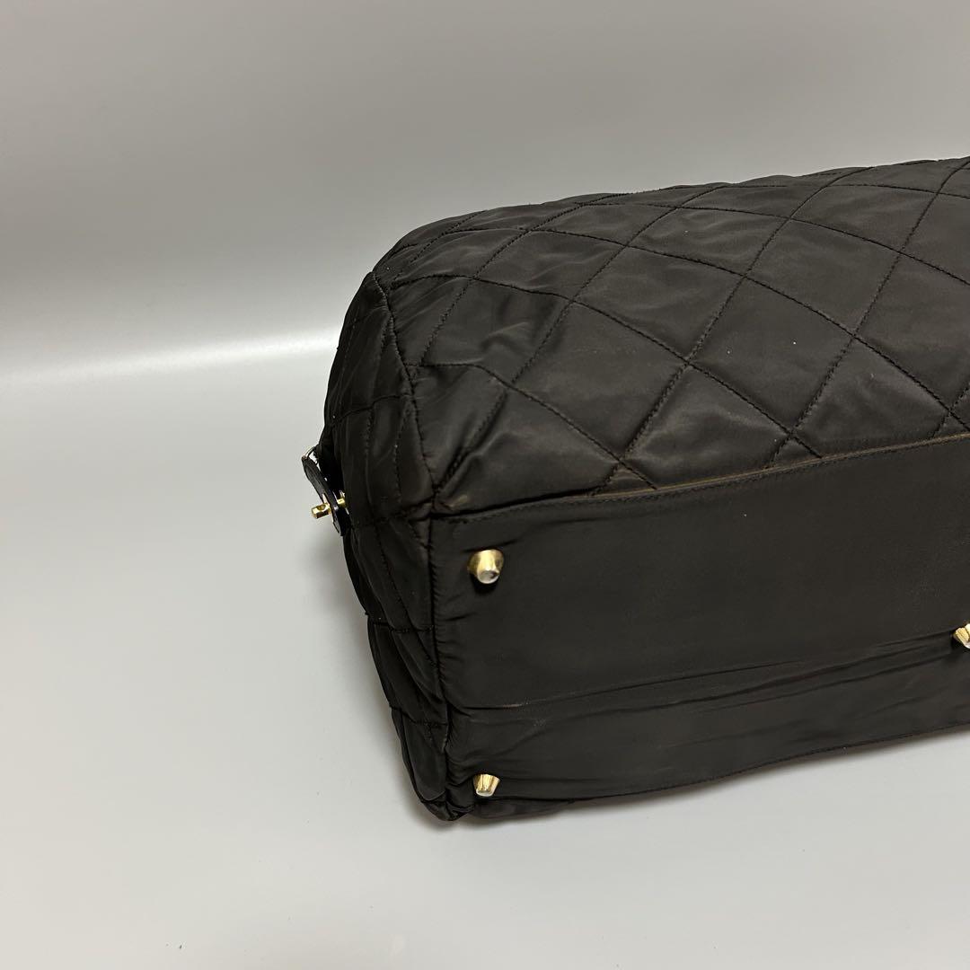 PRADA プラダ チェーン キルティング ボストンバッグ トラベルバッグ 黒色
