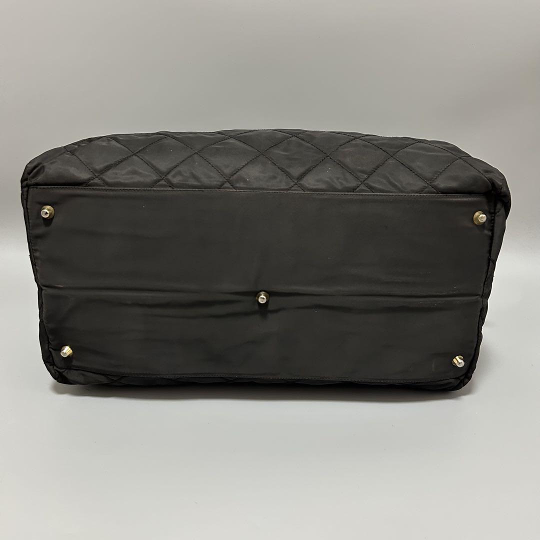 PRADA プラダ チェーン キルティング ボストンバッグ トラベルバッグ 黒色