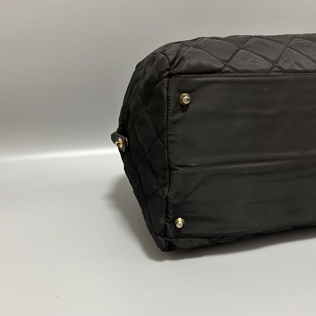PRADA プラダ チェーン キルティング ボストンバッグ トラベルバッグ 黒色