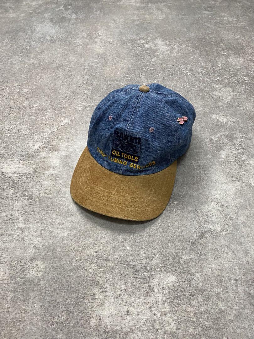 yupoong BARKER 企業ロゴ刺繍CAP denim/brown
