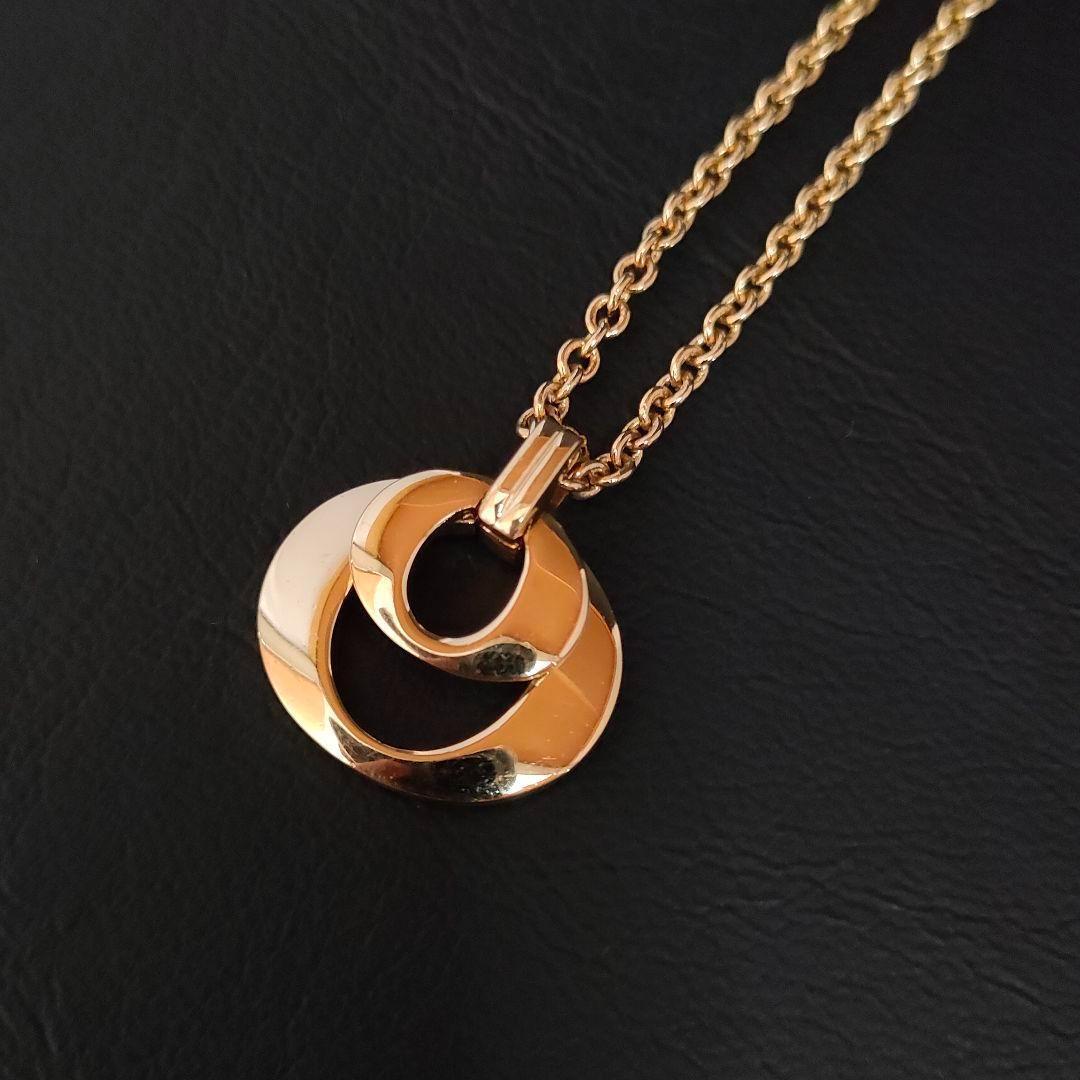 希少【美品】Dior　ディオール　ネックレス　ダブルサークル　ゴールド　CDロゴ