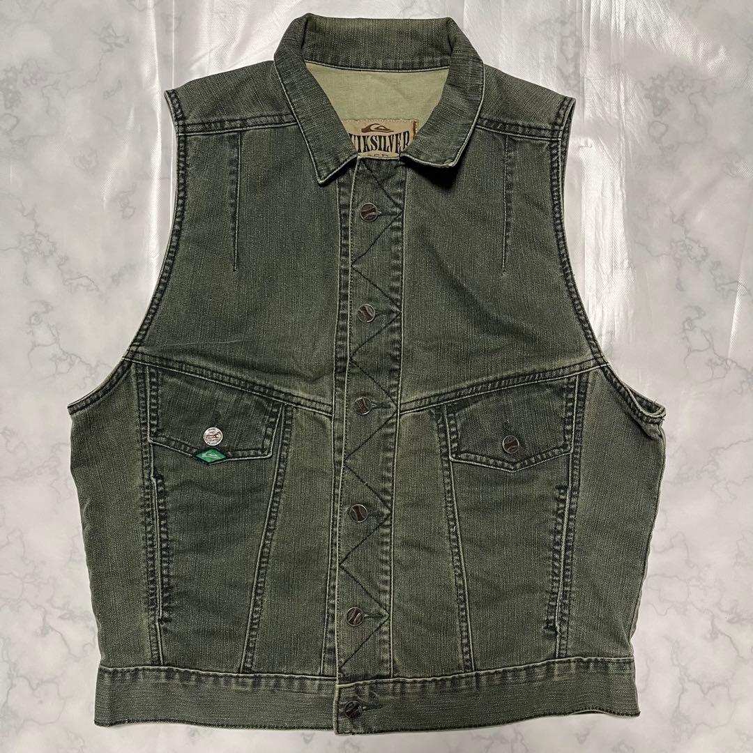 クイックシルバー デニム ベストXL LL QUIKSILVER