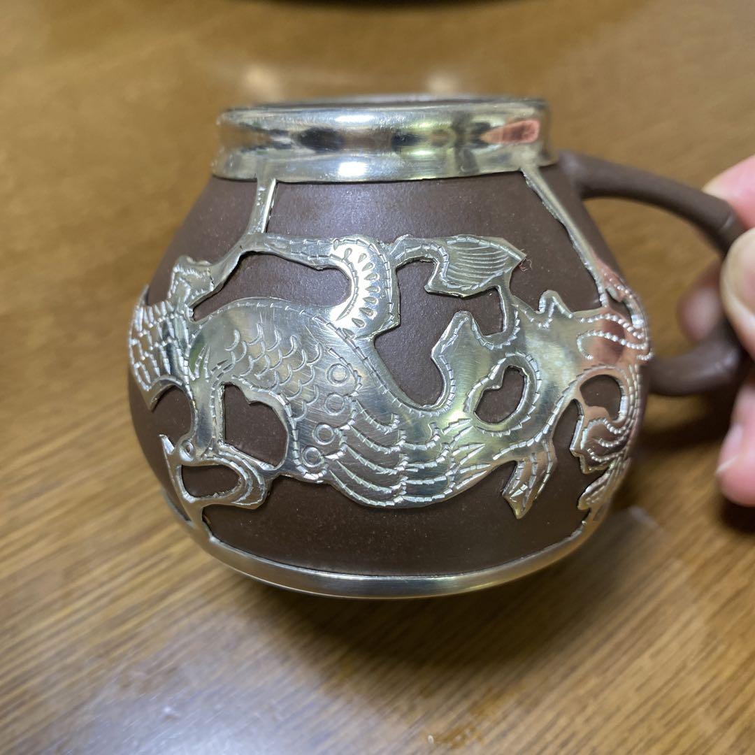 中国茶器 陶器と銀の装飾 4個セット - メルカリ