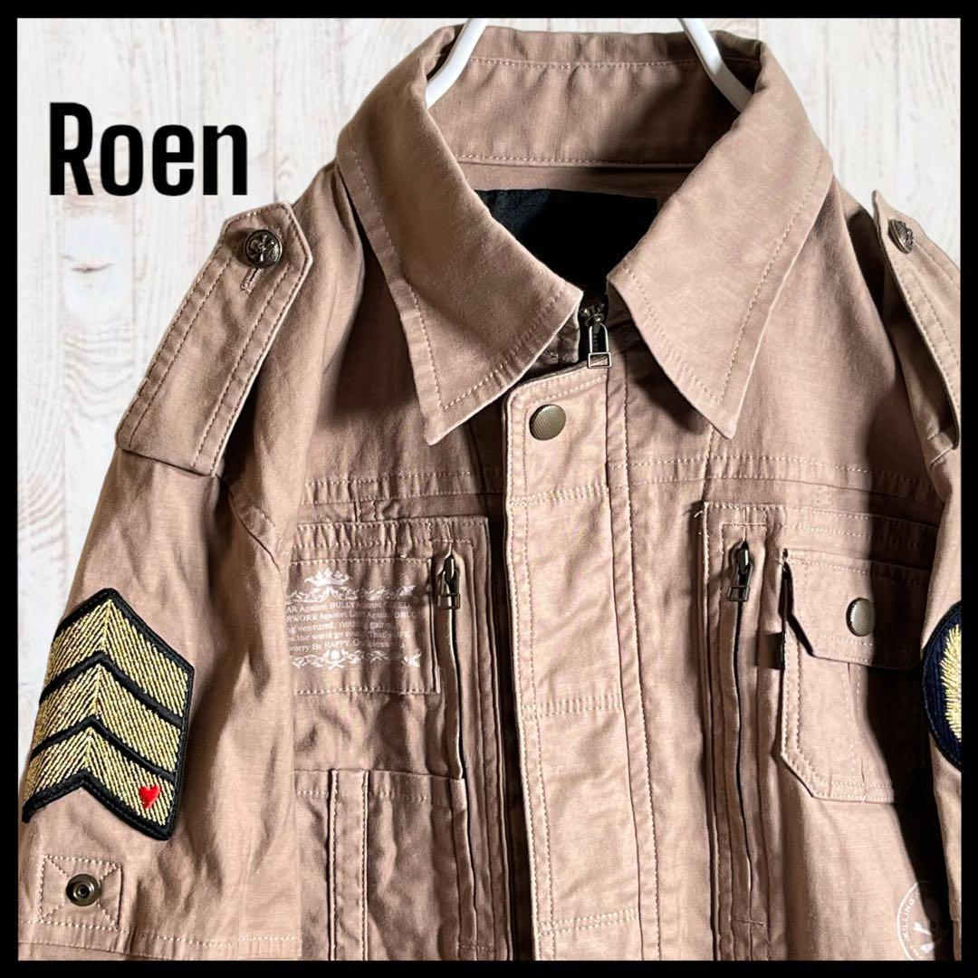【超レア】Roen ロエン コットン ミリタリージャケット エンブレム スカル釦