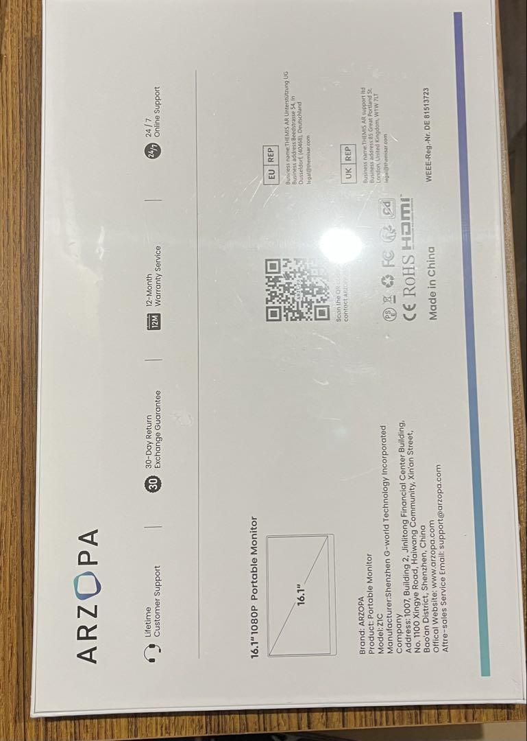 ARZOPA モバイルモニター 16.1インチ Z1C