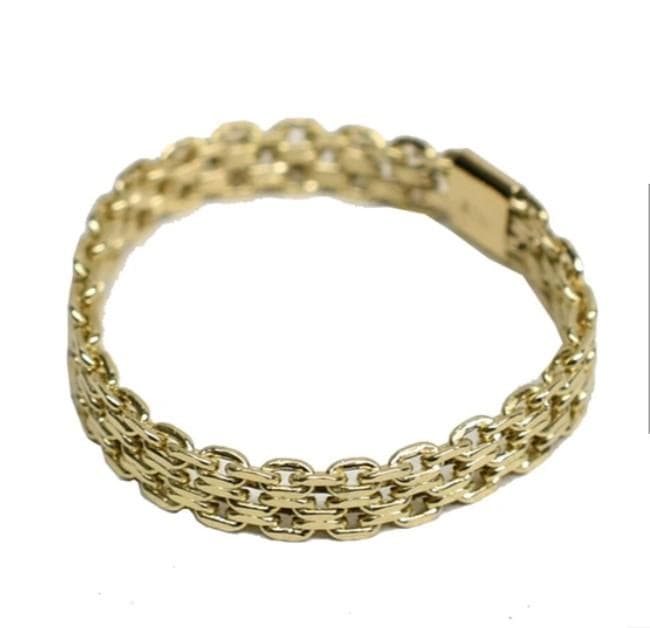 18金 【ビスマルクチェーンリング 11号】Yゴールド 刻印入 新品！