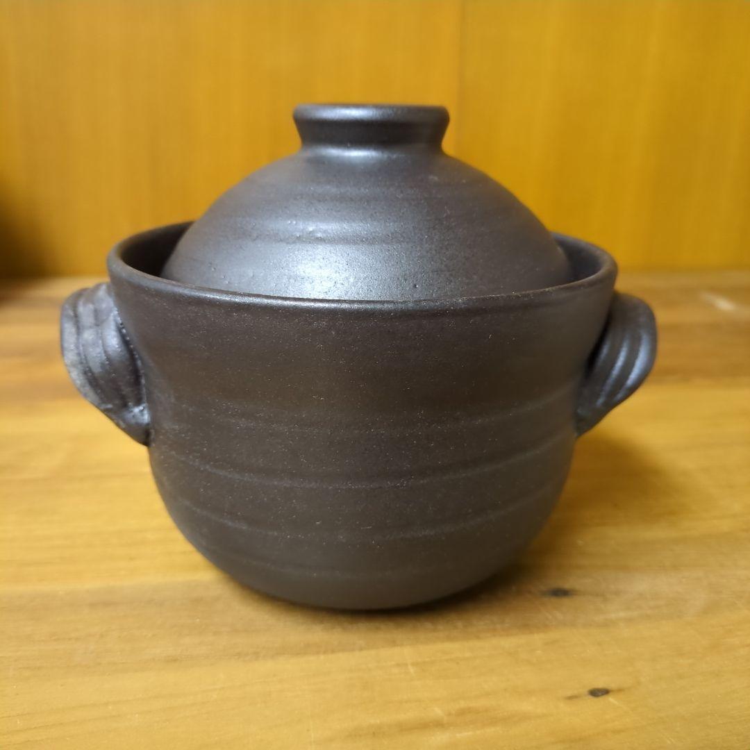保管品◆大黒鍋　華月　四日市萬古焼　2合　土鍋　ご飯　黒