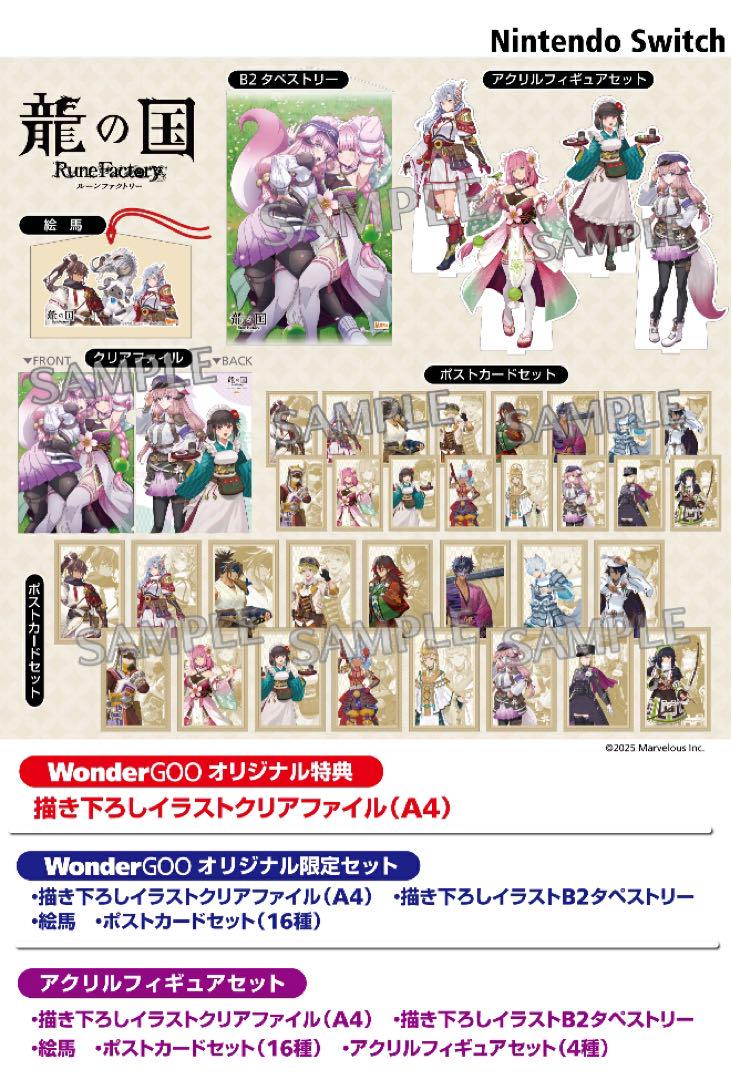 ルーンファクトリー龍の国☆WonderGOO特典☆描き下ろしA4クリア