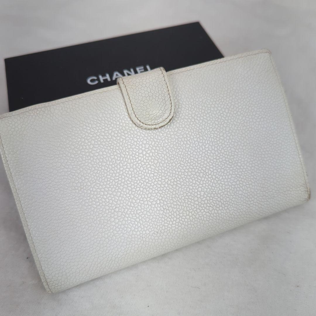 【正規品】CHANEL シャネル 二つ折り 財布 ココマーク キャビアスキン