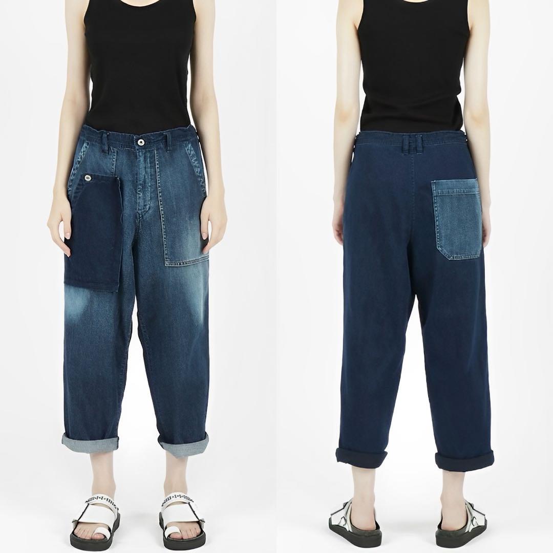 Y's SPOTTED DENIM ASYMME POCKET PANTS