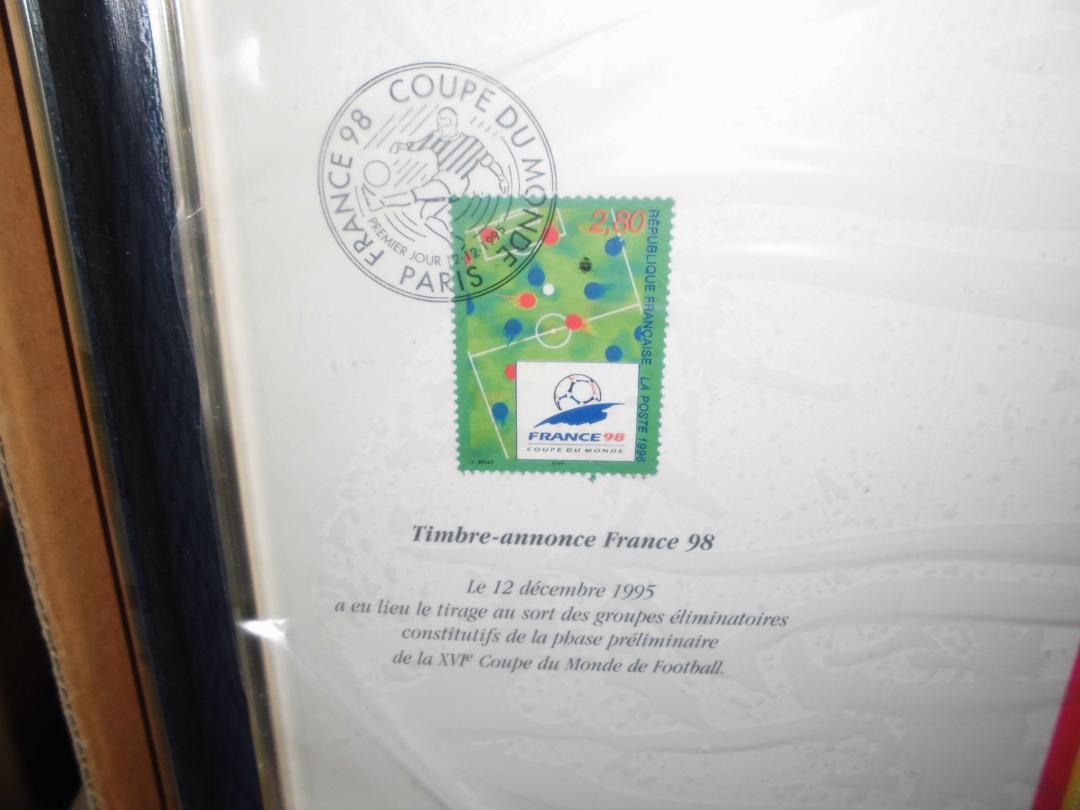 1998年 サッカー フランスW杯 額装入り切手セット