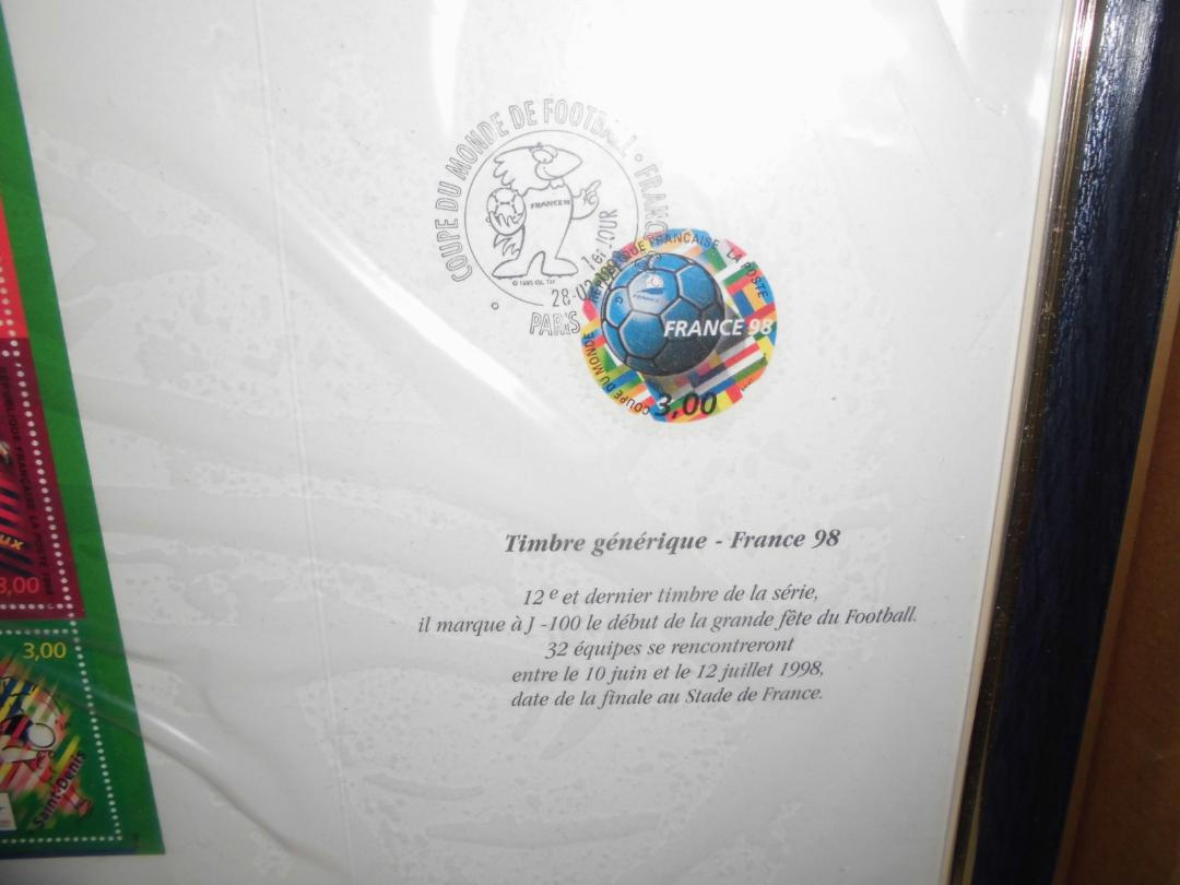 1998年 サッカー フランスW杯 額装入り切手セット