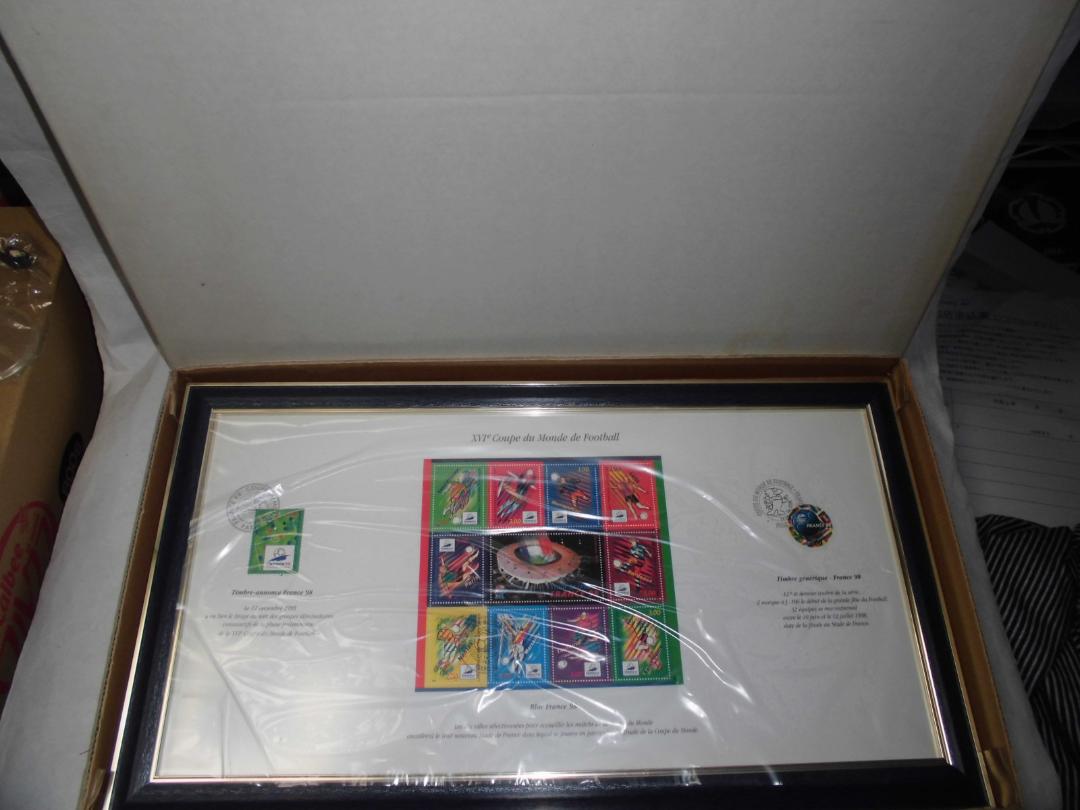 1998年 サッカー フランスW杯 額装入り切手セット