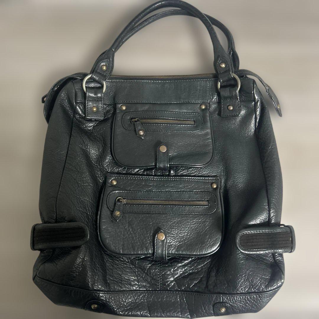vintage レザーライダーストートバッグ