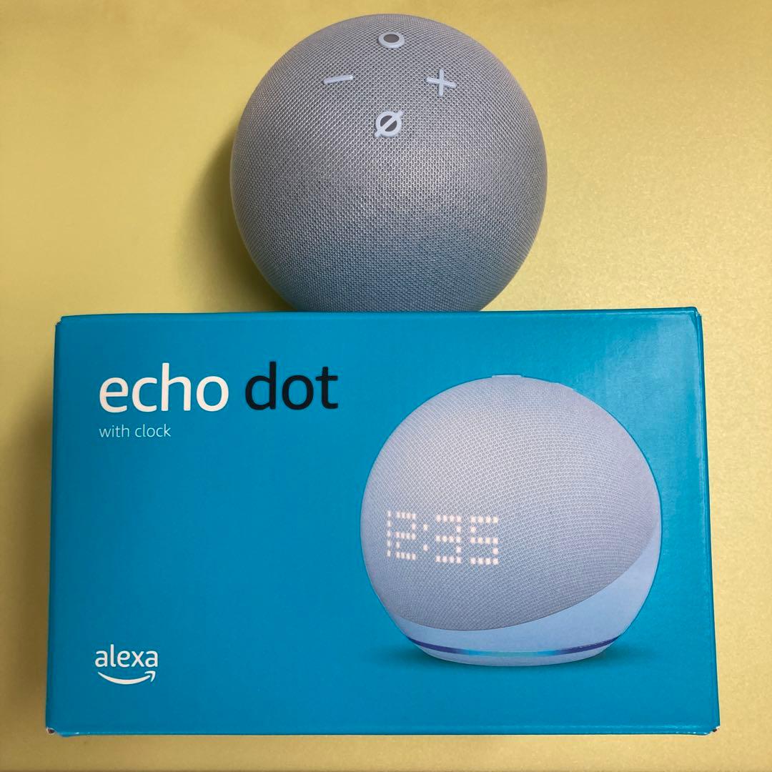 爆買い! 【最新/使用3日だけ】第5世代Echo Dot with clock ブルー