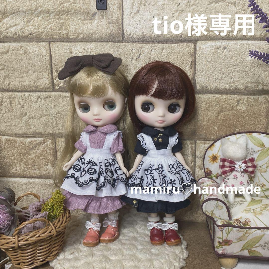 ブライスアウトフィット♡さくらピンク♪パフ袖ワンピ＆さくらんぼエプロンセット