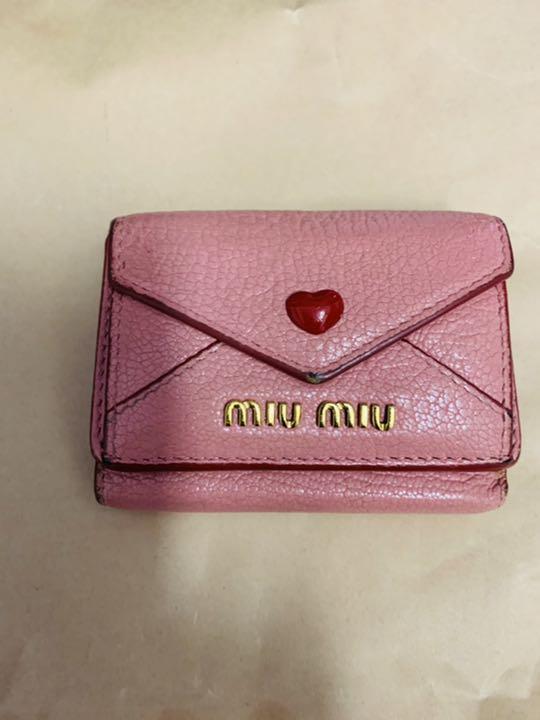miumiu ミニ財布 三つ折り財布ラブレター