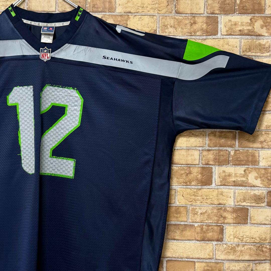 NFL　ゲームシャツ　ビッグシルエット　ネイビー　チーム　シーホークス　5XL
