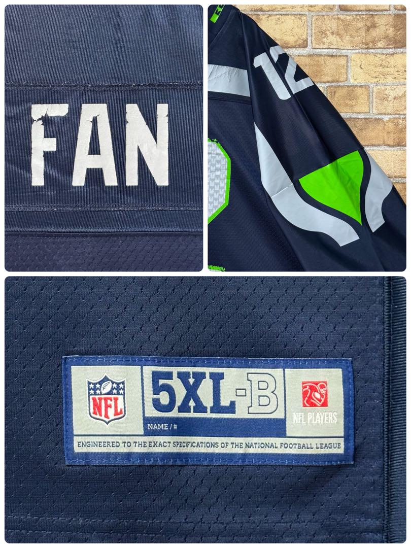 NFL　ゲームシャツ　ビッグシルエット　ネイビー　チーム　シーホークス　5XL