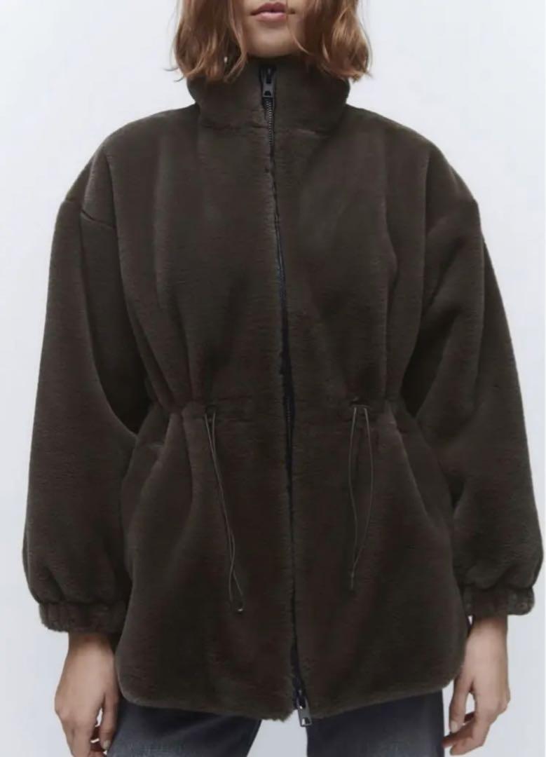 ZARA - ○新品タグ付き○ ZARA フェイクファーカーディガン Sの