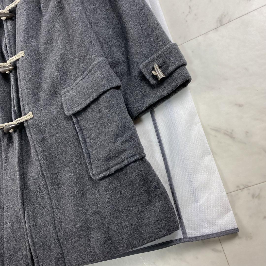 希少◎バーバリーズ　ダッフルコート　チェック　グレー　ロング丈　ウール