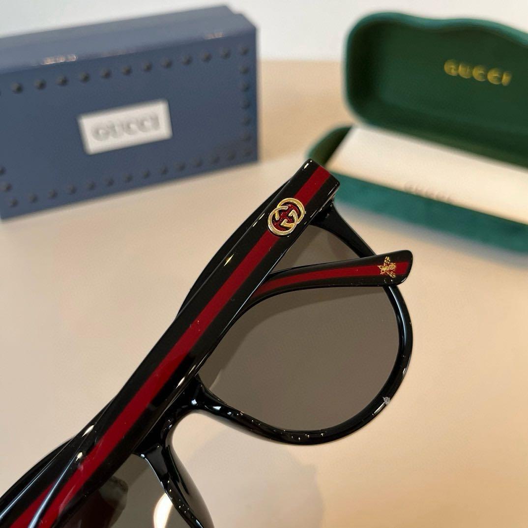 GUCCI ブラック/レッド サングラス ケース付き - メルカリ