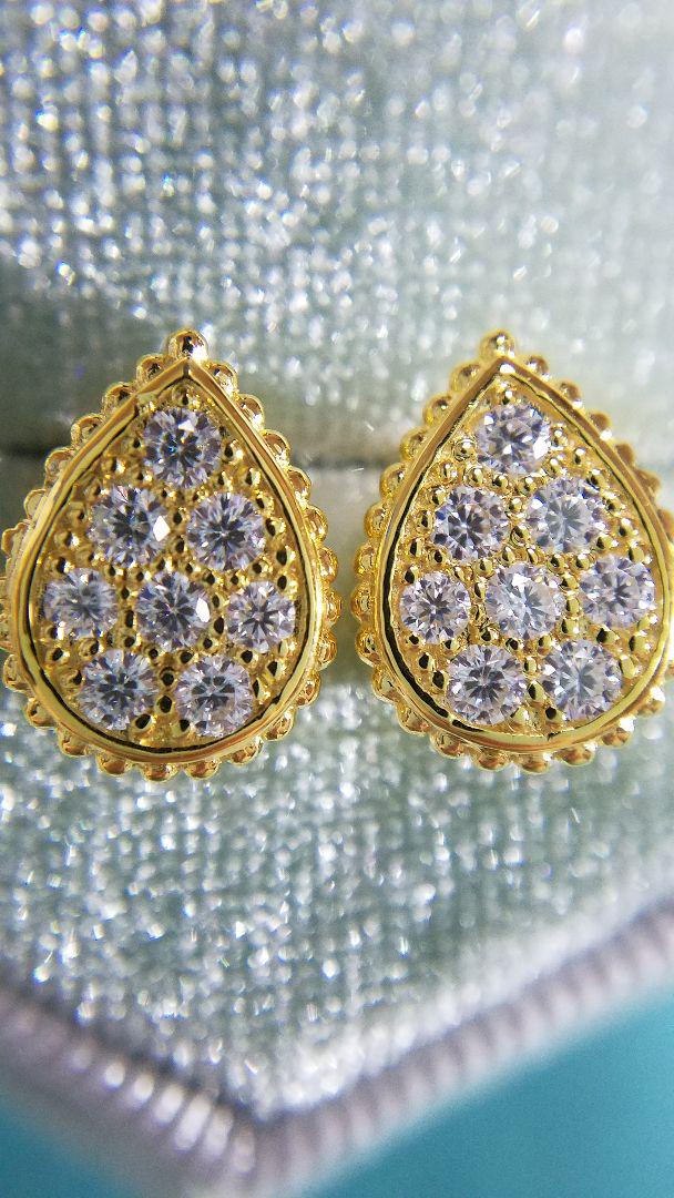 再入荷!最高級モアサナイト 雫ピアス スモールサイズ