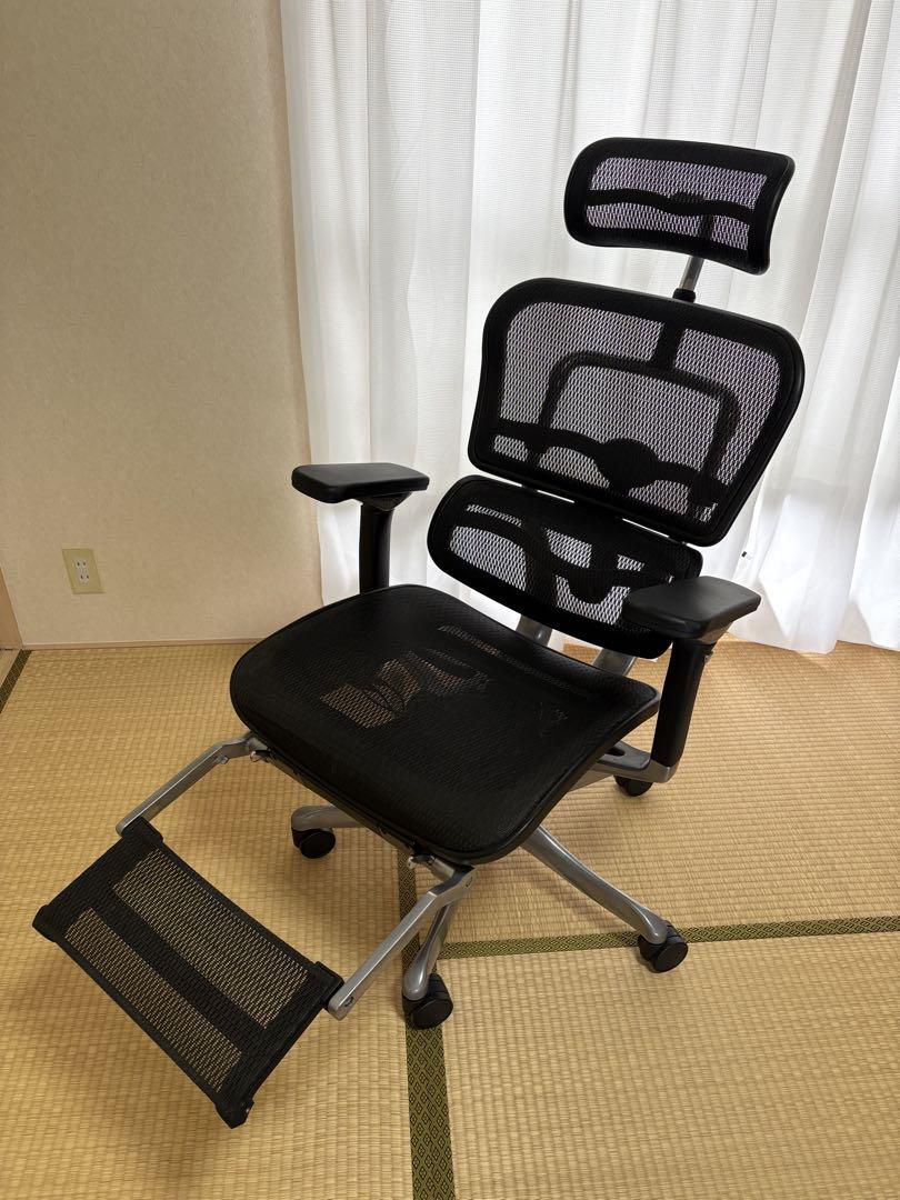 エルゴヒューマン プロ オットマン内蔵型 ヘッドレスト有り　ブラック