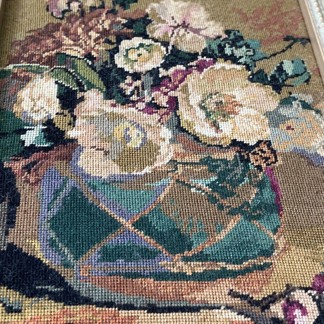 Michiko Kuge プチポアン 額 刺繍 アンティーク