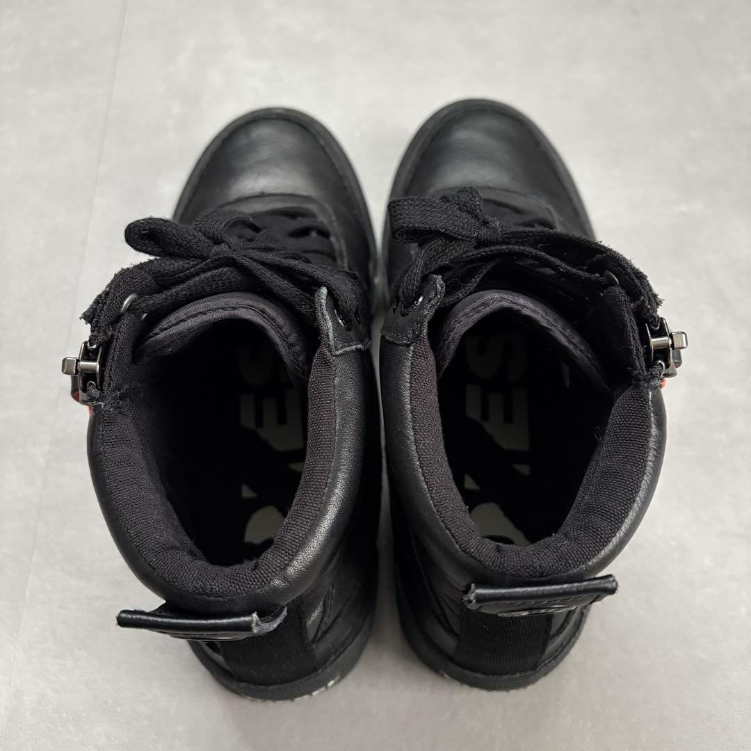 DIESEL S-DVELOWS サイドジップ レザーハイカットスニーカー 靴