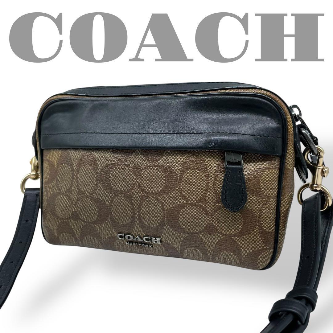 コーチ ショルダーバッグ カメラバッグ 斜め掛け PVC ツートンCOACH