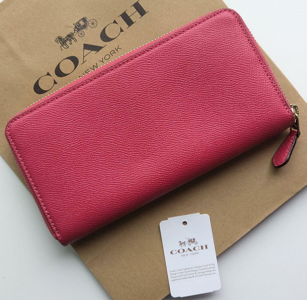 ポケット≿ 新品 ラウンドジップ ブライト ピンク 8Sx1s-m57244517518 COACH コーチ 長財布 までの