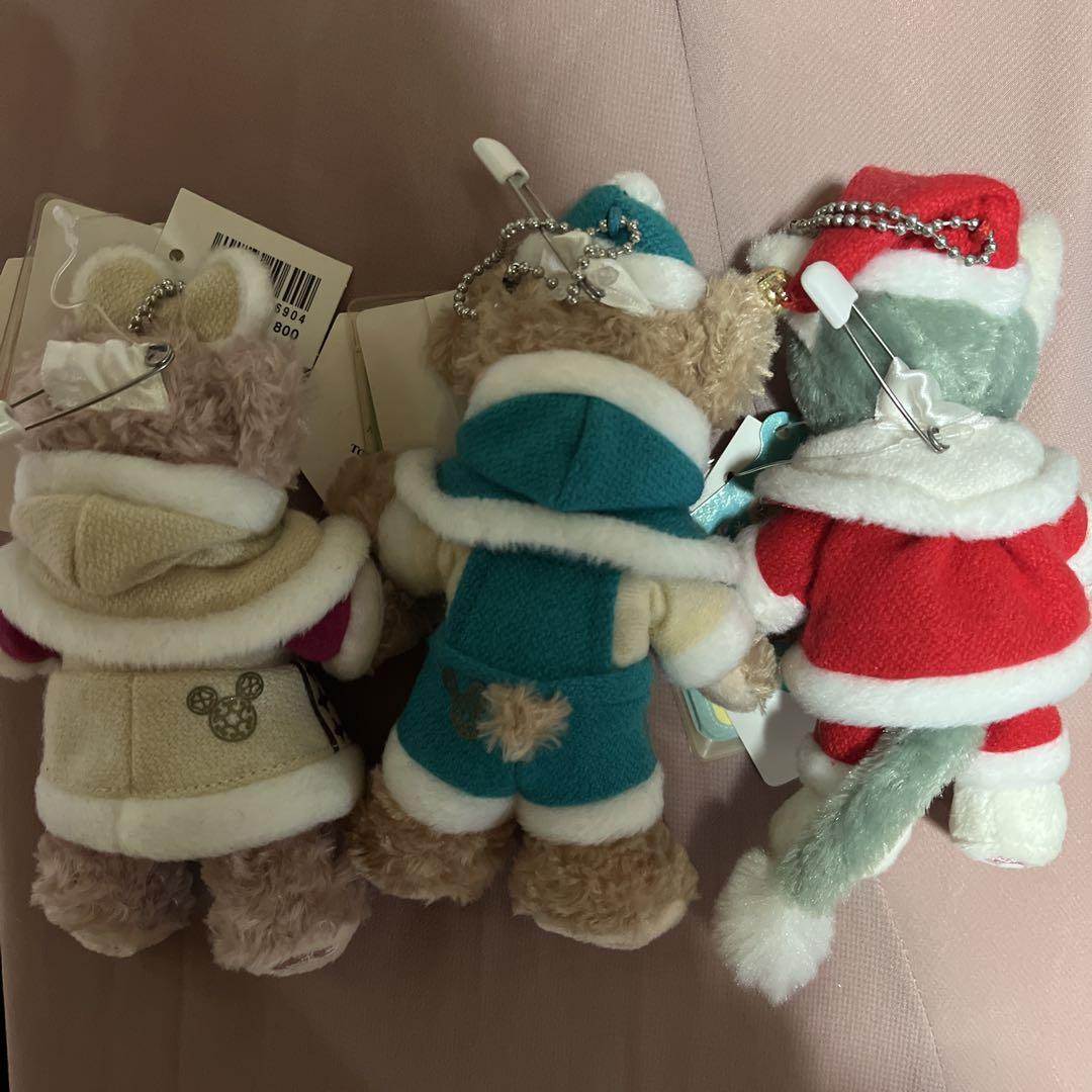 ダッフィー＆フレンズ　クリスマスぬいぐるみバッジセット