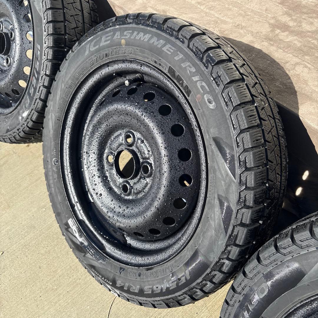 155/65R14 スタッドレスタイヤ 鉄ホイール 4本セット N-BOX 155/65R14 スタッドレスタイヤ 鉄ホイール 4本セット N-BOX