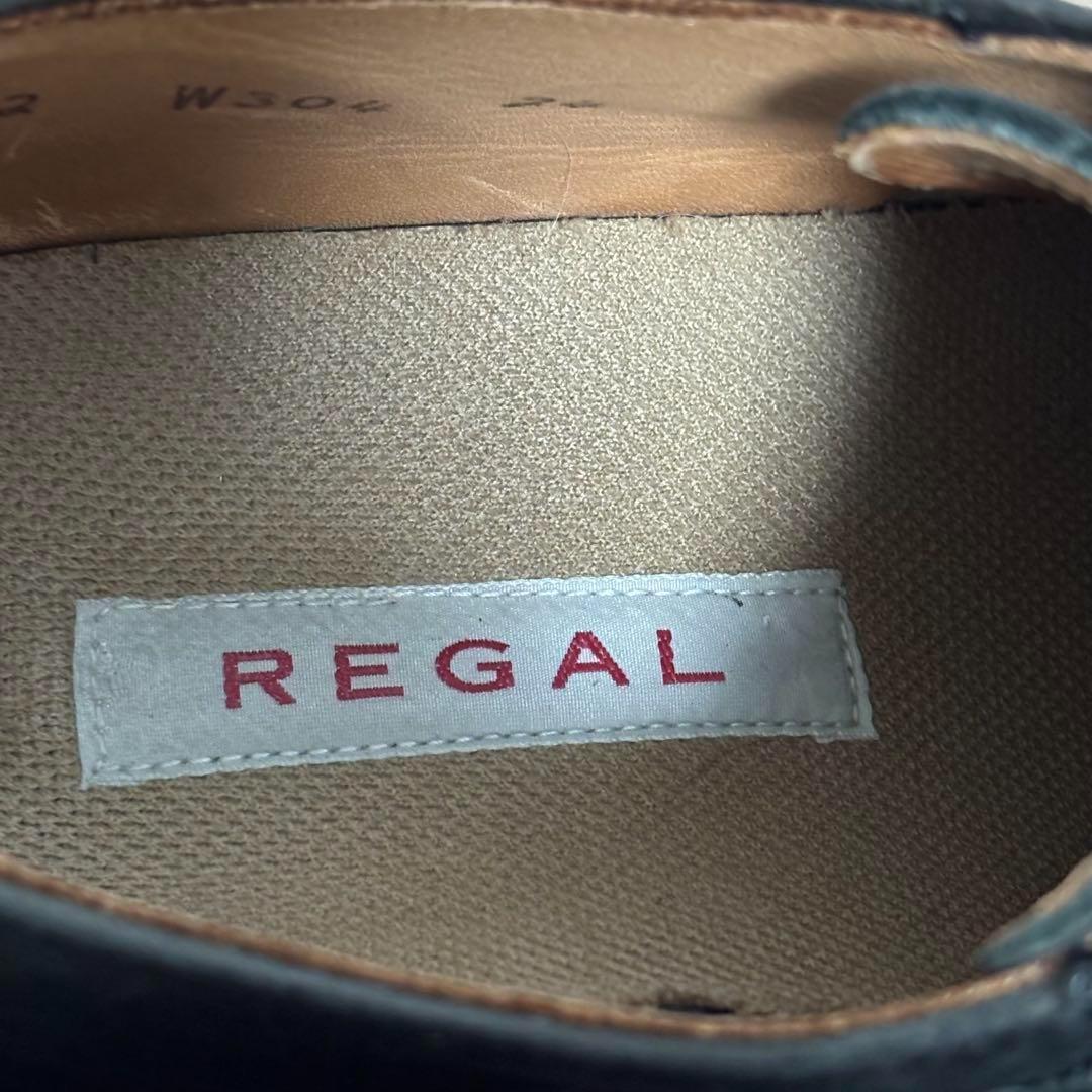 REGAL リーガル プレーントゥ レザーシューズ 黒 ブラック レースアップ