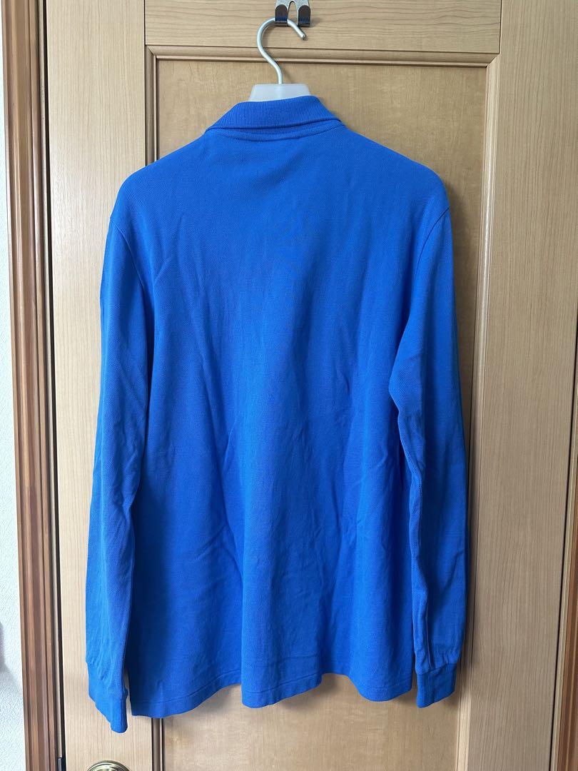 LACOSTE 青 長袖ポロシャツ
