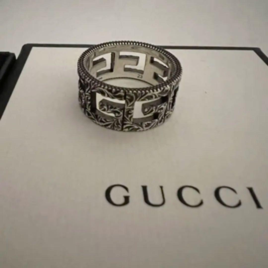 超歓迎】GUCCI インターロッキング リング グッチ シルバー 23 メンズ