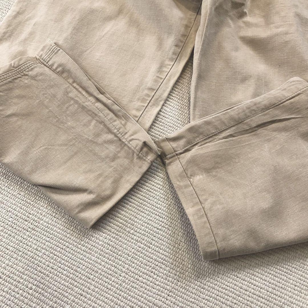 快晴堂謹製 ゆったりめ 洗いざらしのコットンパンツ ワイドパンツ ワークパンツ