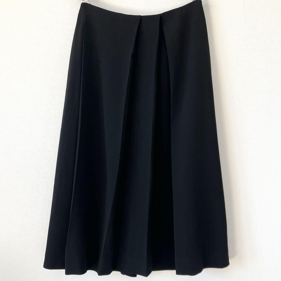 マルニMARNI アシンメトリータック ロングスカート 38 ブラック