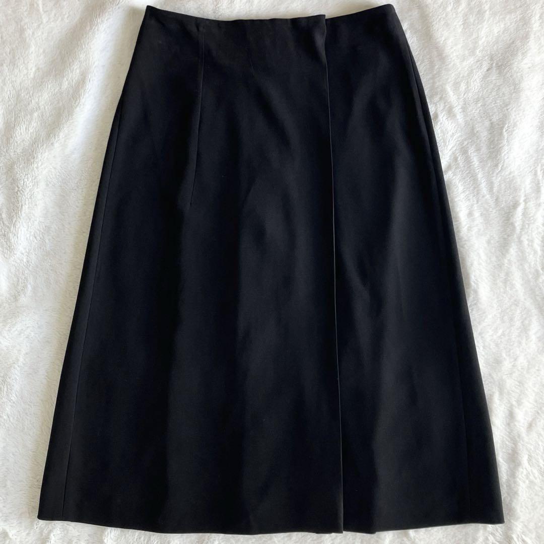 マルニMARNI アシンメトリータック ロングスカート 38 ブラック