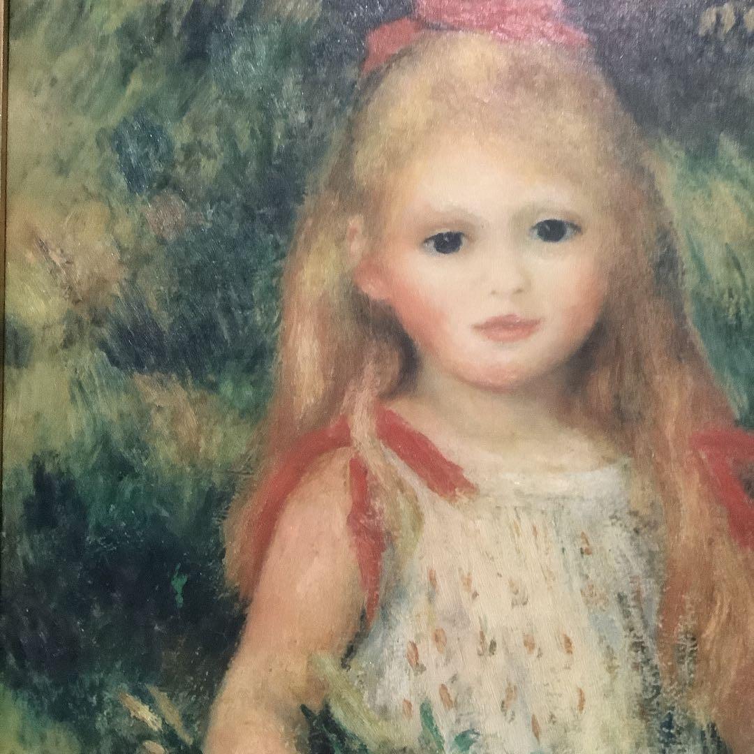 名前が分かりませんさん専用　ルノワール　油彩画　【麦束を持つ少女】　金色