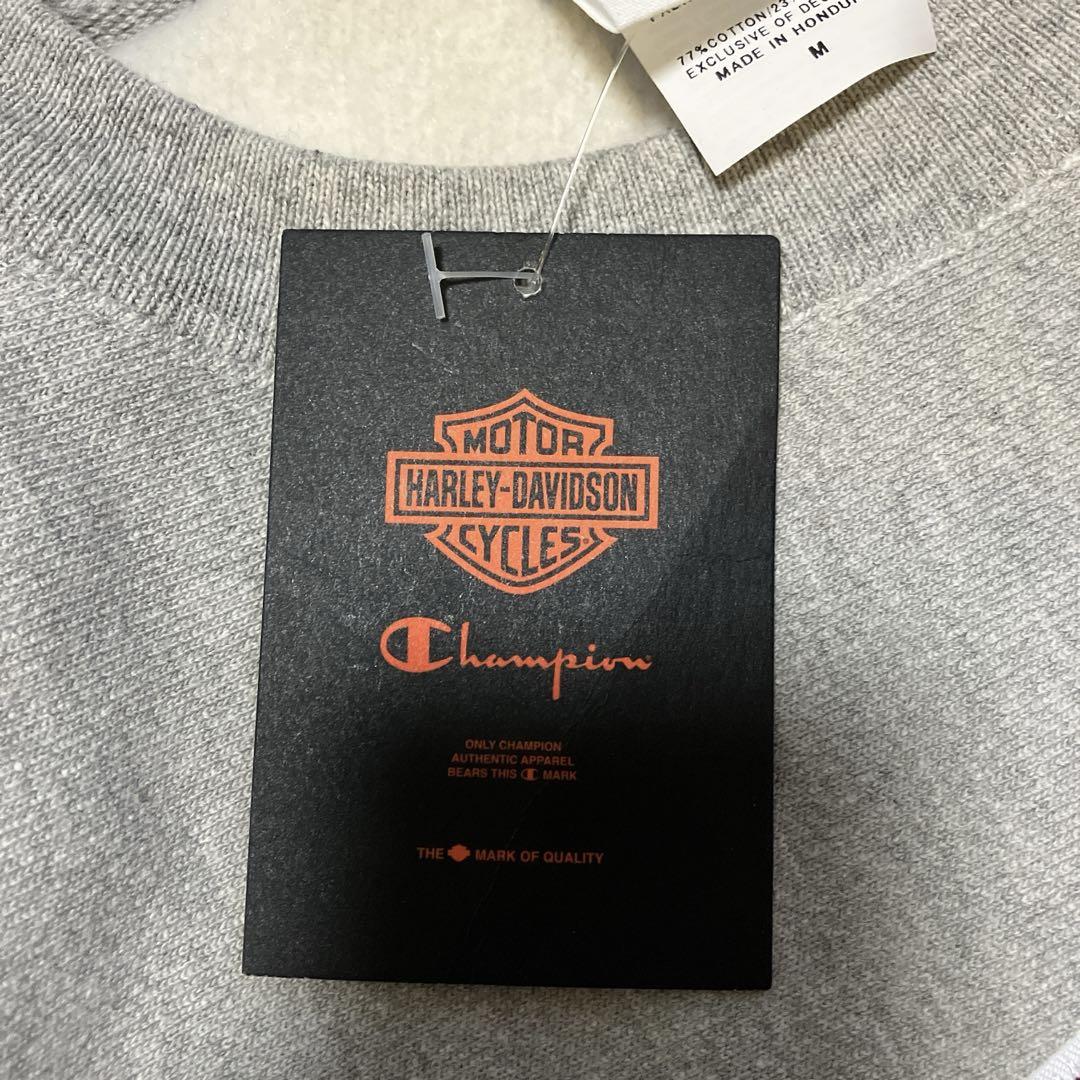 【新品タグ付】Harley-Davidson×Champion スウェット灰 L