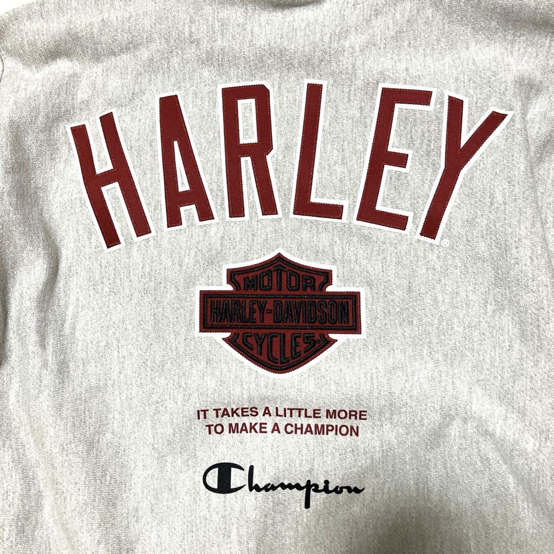 【新品タグ付】Harley-Davidson×Champion スウェット灰 L
